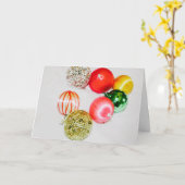 クリスマスボールホリデーカード カード (黄色い花)