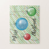 クリスマスボールライトホリデーデコレーションギフト ジグソーパズル (縦)