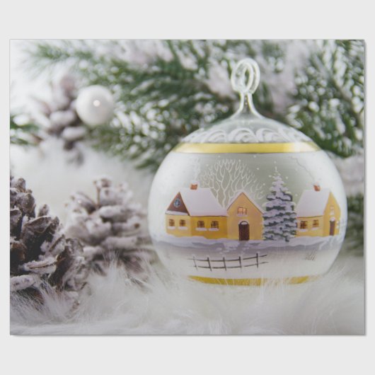 クリスマスボールラッピング紙 ラッピングペーパー (フラット)