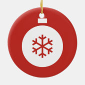 クリスマスボールレッドセラミックオーナメント セラミックオーナメント (裏面)