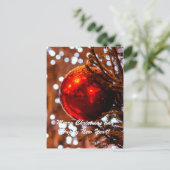 クリスマスボールレッドホワイト シーズンポストカード (スタンド正面)