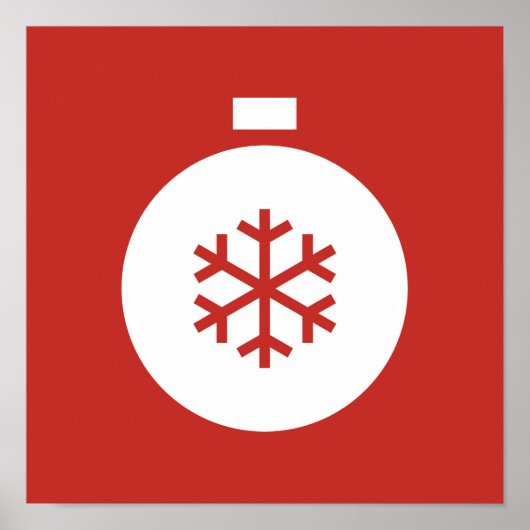 クリスマスボールレッドポスター ポスター (正面)