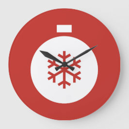 クリスマスボールレッドラージクロック ラージ壁時計