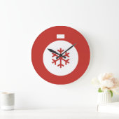 クリスマスボールレッドラージクロック ラージ壁時計 (ホーム)