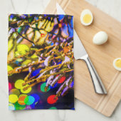 クリスマスボールレッド キッチンタオル (四つ折り)