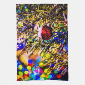 クリスマスボールレッド キッチンタオル (縦)