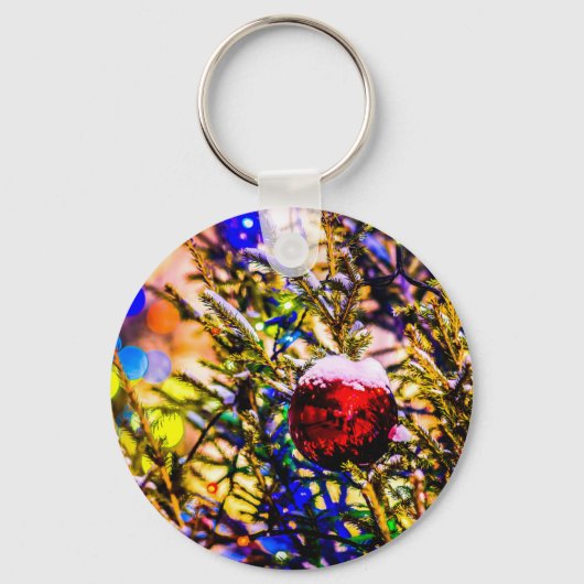 クリスマスボールレッド キーホルダー (正面)