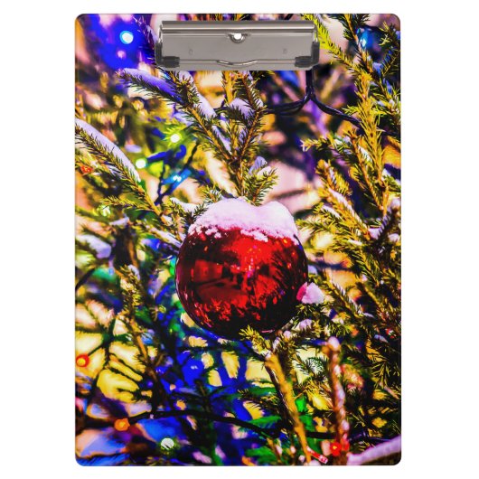 クリスマスボールレッド クリップボード (正面)