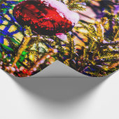 クリスマスボールレッド ラッピングペーパー (角)