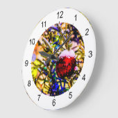 クリスマスボールレッド ラージ壁時計 (傾斜)