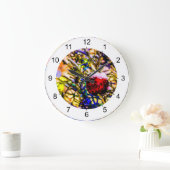 クリスマスボールレッド ラージ壁時計 (ホーム)