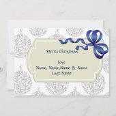 クリスマスボール付き猫の両面クリスマスカード シーズンカード (裏面)