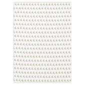 クリスマスボール付き赤と白のキャンディーケーン テーブルクロス (正面)