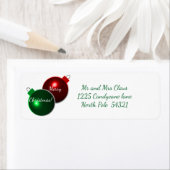 クリスマスボール光沢のある赤と緑 ラベル (インサイチュ)