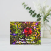 クリスマスボール赤いトウヒ シーズンポストカード (スタンド正面)