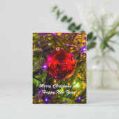 クリスマスボール赤いトウヒ シーズンポストカード (スタンド正面)