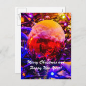 クリスマスボール赤雪 シーズンポストカード (正面/裏面)