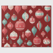 クリスマスボール飾り包装紙 ラッピングペーパー (フラット)