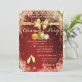 クリスマスボール, ガラス, リボン会社 クリスマスパーティー 招待状 (スタンド正面)