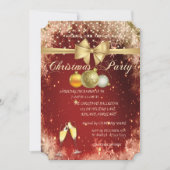 クリスマスボール, ガラス, リボン会社 クリスマスパーティー 招待状 (正面)