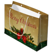 クリスマスボール、キャンドル、メリークリスマス ラージペーパーバッグ (正面アングル)