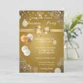 クリスマスボール, ゴールドリボン, 企業のクリスマスパーティー 招待状 (スタンド正面)