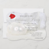 クリスマスボール、サンタハット、会社クリスマスパーティー 招待状 (正面)