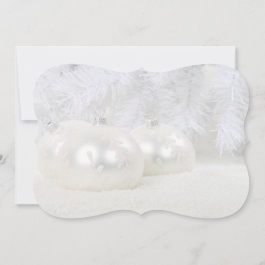 クリスマスボール、サンタハット、会社クリスマスパーティー 招待状 (裏面)