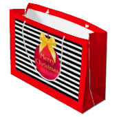 クリスマスボール&ストライプ ラージペーパーバッグ (裏面アングル)