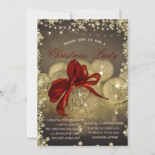 クリスマスボール、ストリングライトクリスマスカンパニー 招待状 (正面)