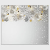 クリスマスボール、ストリングライト、雪片、休日 ラッピングペーパー (フラット)