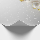 クリスマスボール、ストリングライト、雪片、休日 ラッピングペーパー (角)