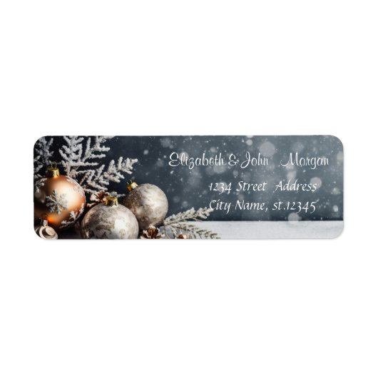 クリスマスボール、スノーフレークグレー ラベル (正面)