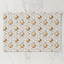 クリスマスボール&スノーフレーク紙ランチョンマット ペーパーパッド