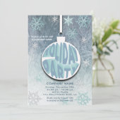 クリスマスボール スノーフレーク タイポグラフィー ホリデーパーティー 招待状 (スタンド正面)