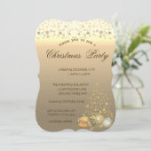 クリスマスボール、ツリー 社内クリスマスパーティー 招待状 (スタンド正面)