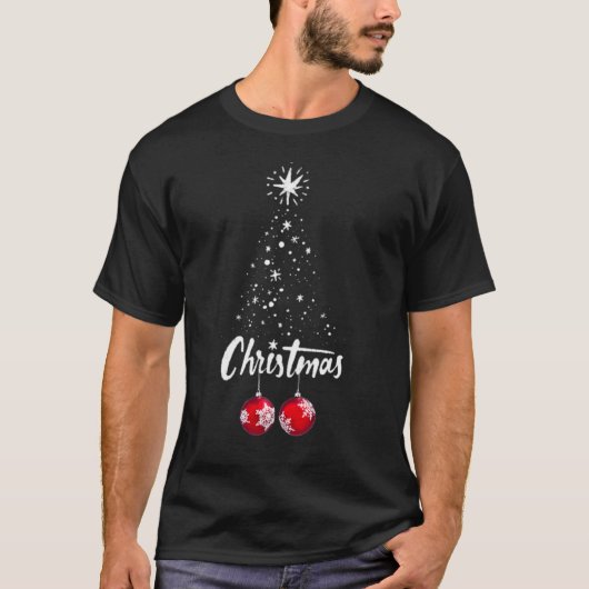 クリスマスボール ブラックTシャツ Tシャツ (正面)