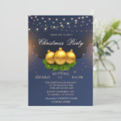 クリスマスボール ブランチ ブルー クリスマス 会社 招待状 (スタンド正面)