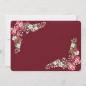 クリスマスボール、ボウ、カクテルレッドクリスマス 招待状 (裏面)