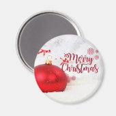 クリスマスボール、メリークリスマス マグネット (正面/裏面)
