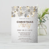 クリスマスボール、ライト 社員用クリスマスパーティー 招待状 (スタンド正面)