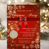 クリスマスボール、リボン 法人 クリスマスパーティー 招待状