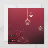 クリスマスボール、ワイングラス企業のクリスマス 招待状 (裏面)