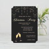 クリスマスボール、ワイングラス会社のクリスマスパーティー 招待状 (スタンド正面)