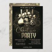 クリスマスボール、花火ブラッククリスマスカンパニー 招待状 (正面/裏面)