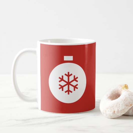 クリスマスボール 赤 コーヒーマグ コーヒーマグカップ (ドーナツ)