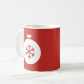 クリスマスボール 赤 コーヒーマグ コーヒーマグカップ (正面左)