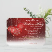 クリスマスボール、赤、企業クリスマスパーティー 招待状 (スタンド正面)