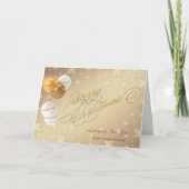 クリスマスボール、雪の結晶、企業のご挨 シーズンカード (正面)