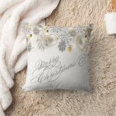 クリスマスボール、雪片、ライト、メリークリスマス クッション (ブランケット)